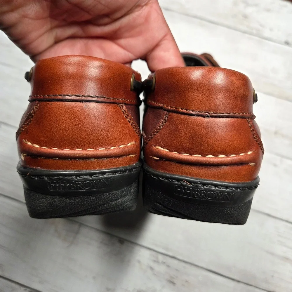 HH Brown Boat Shoes Loafers Mens 9.5 M Brown Leather Lug Sole 5705